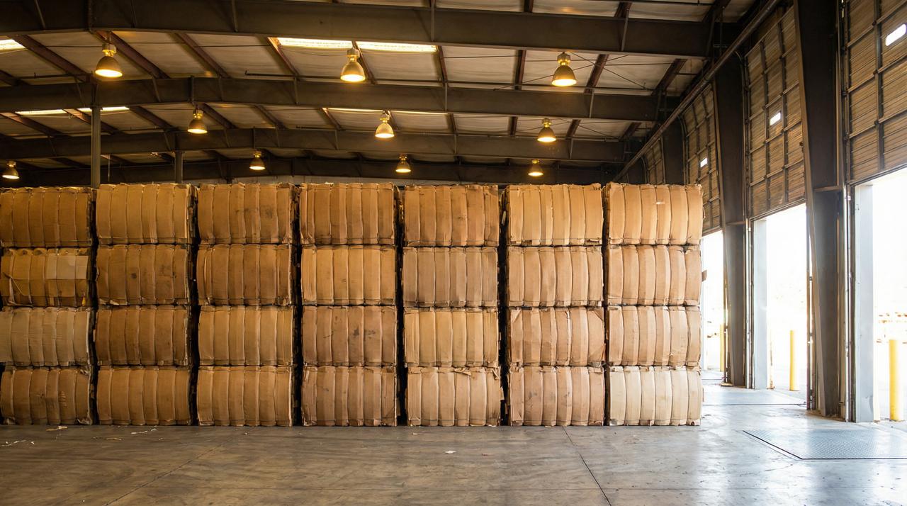 OCC bales at Cereal City Recycling